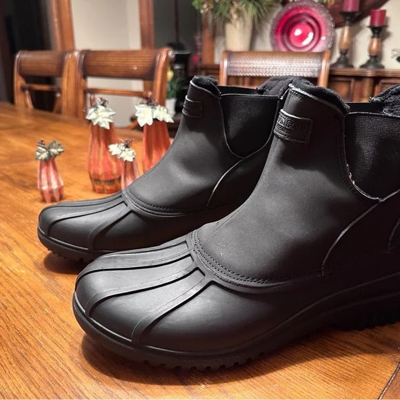 London Fog Men's Black Size 10 Snow Boots‎ NEW with BOX - Picture 11 of 12